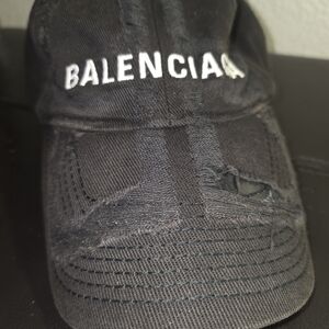 Balenciaga Black Distressed Cap